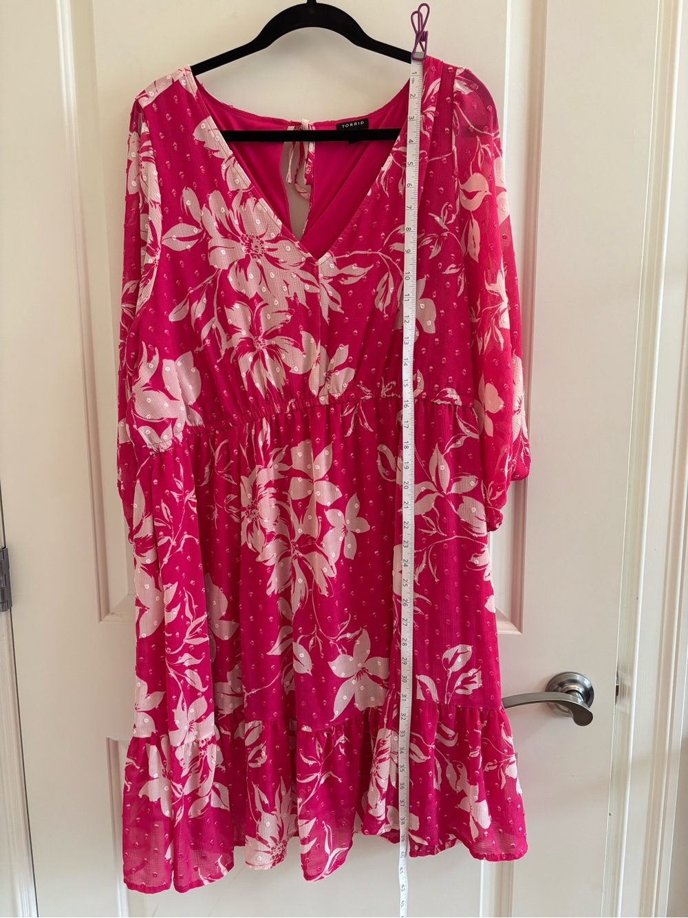 Torrid Hot Pink Floral Long Sleeve Dress - Picture 3 of 5